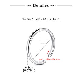 Longita Silver Toe Rings for Women Silver Toe Ring Non Tarnish Waterproof Adjustable Womens Toe Rings Big Toe Jewelry Simple 3pcs