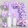 AIBIIN 3.2 x 7.8ft Purple Round Bow Backdrop 2 Sided