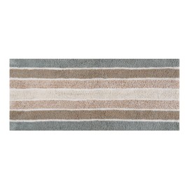 Bathroom Rugs Runner Bath Rug Grey Beige 24x60 Inches Alpine Stripe Non-Slip Cotton Long Bath Mats for Bathroom Floor |Quick Dry Bathroom Mat for Tub Spa Shower|Living Room Entry Way Door Mats