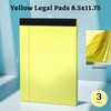 Legal Pads 8.5 x 11 Yellow Note Pads, 3 Pack