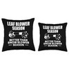 Leaf Blower Season Autumn Throw Pillow