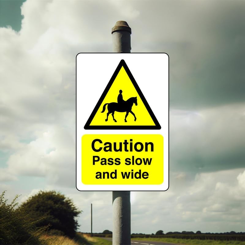 Safety First Display LTD Caution pass slow and wide sign