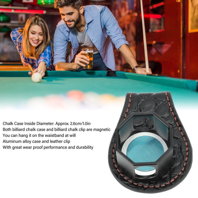 VGEBY Billiard Chalk Holder, Magnetic Pool Cue Chalk Holder, Portable