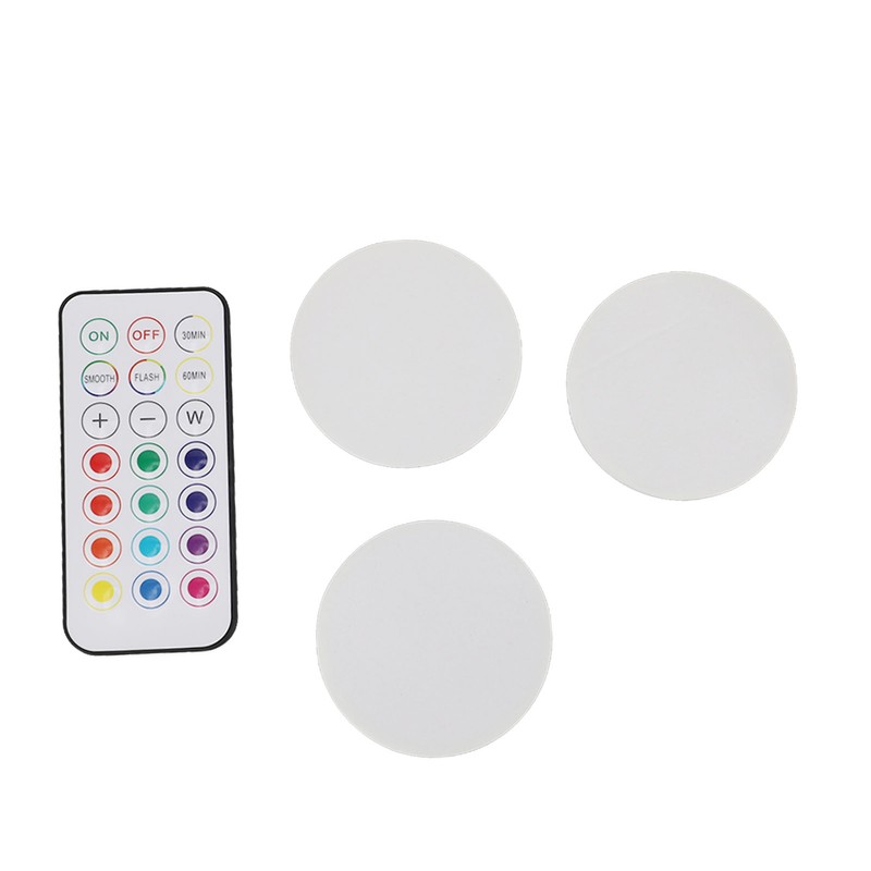 LED Puck Light with Remote Control 13 Colors Battery Powered