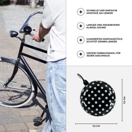 Urban Zweirad bicycle bell, Big Mama (large), bell for Dutch bikes or women’s bicycles, black, xl
