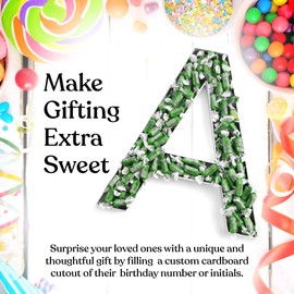 Sisterly Market - Cardboard Numbers and Cardboard Letters Fillable Candy Box, Handmade Marquee Letters for Parties and Milestones, Letter A, 12" L x 1.5" W