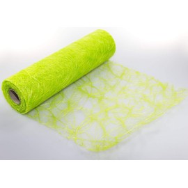 25m Sizoweb ® Original Table Runner Table Decoration Silk Fibres 30cm / 300mm - fabric, 30cm x 25m, kiwi green
