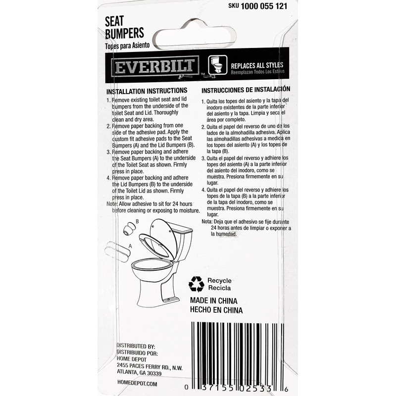 Toilet Seat Bumper Replacement Kit, 4 Pc.