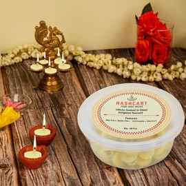 Hashcart Pure Ghee Wicks for Puja, 50-Pack, Wax-Free Cotton Wicks, 30-Min Burn Time, Ready-to-Use Diya Batti for Pooja, Meditation, Diwali and Housewarming Gifts