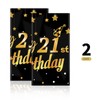 Ruisita 2 Pack Black Gold Table Cloth Cover Happy 21st