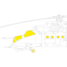 Eduard 1/48 T-Face Mill Mi-24D Hind D Double-Sided Paint Mask Seal (For Trumpetter) Masking Seal for Plastic Models EDUEX843
