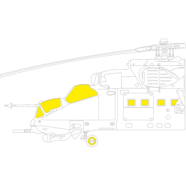 Eduard 1/48 T-Face Mill Mi-24D Hind D Double-Sided Paint Mask