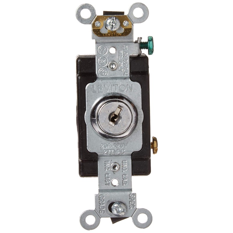 Leviton 1221-2KL 20 Amp, 120/277 Volt, Key Locking, Single-Pole, AC