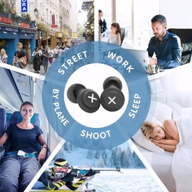 QKEPCY Ohrstöpsel Schlafen Gehörschutz Konzert Ohropax Gute Nacht Ohrstöpsel Flugzeug Ohrstöpsel Silikon Ohrstöpsel Motorrad Noise Cancelling Ohrstöpsel Gehörschutz Schlafen(Schwarz)