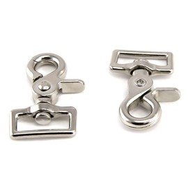 Southwestern Equine [2 Pack] Trigger Snap 1" Inch Square Eye Swivel - Nickle Plate Industrial Grade Rust Resistant