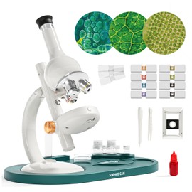 Science Can Microscope for Kids - 40X-1600X Magnification LED Student Microscope with 8 Prepared Slides, Educational Science Lab Toy with WF10x & WF20x Eyepieces, STEM Toys for Kids Ages 8-12
