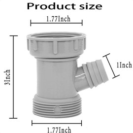 Kitchen Sink Drain Pipe Adapter Y-Shaped Strainer Connector Waste Outlet,1-1/2'' Dishwasher Drain Hose Adapter with Gaskets Waste Outlet Sink Drain Hose Adapter for Tubular Drain Applications(Gray)
