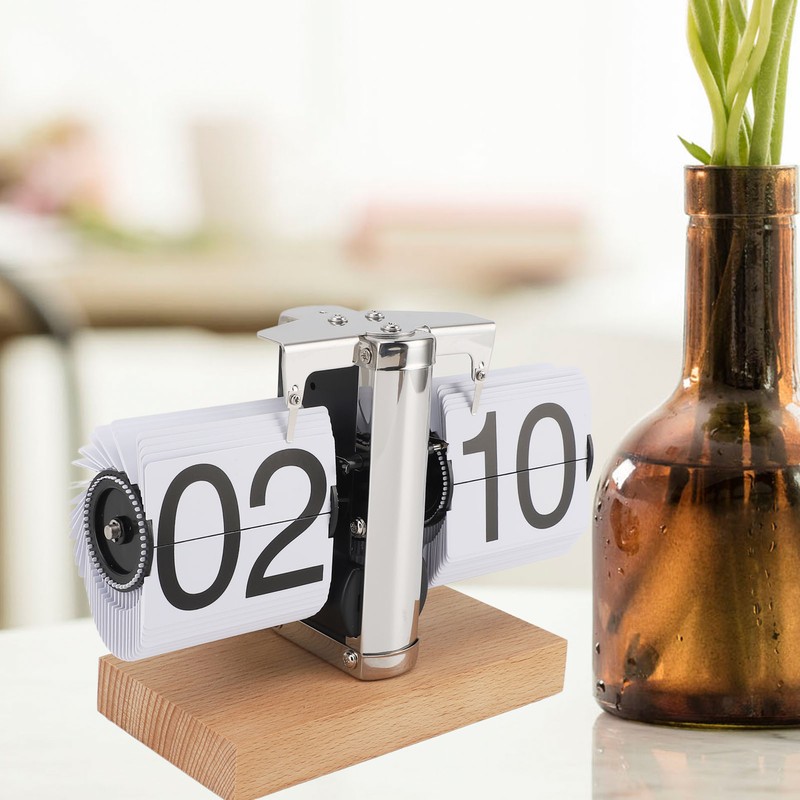 Retro Digital Flip Down Clock Flip Desk Clock Mechanical Battery