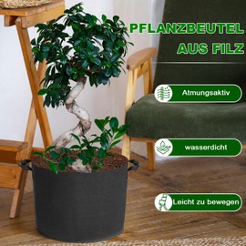 Voarge Pack of 5 Plant Bags Potatoes, Plant Bags with Felt Fabric Handles, Plant Grow Bag for Tomatoes, Strawberries, Peppers, Carrots, Flowers (30 Litres - (D35 x H28))