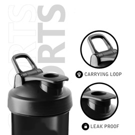 Senpai Designs Anime Shaker Bottle - 20 Ounce - Shaker Bottle with Shaker Ball - Nutrient Shake - Protein Shake, Meal Prep & Replacement - Gym Workout Bottle - Anime (Black)