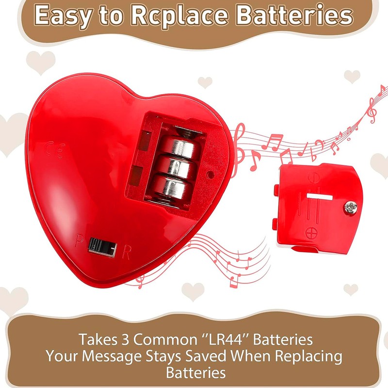 Heart Shaped Voice Recorder Exquisite Portable 30 Seconds Push Button