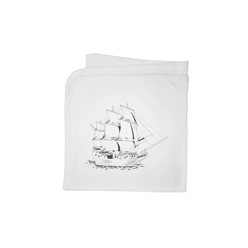 Azeeda 'Sailing Ship' Cotton Baby Blanket/Shawl (BY00039305)