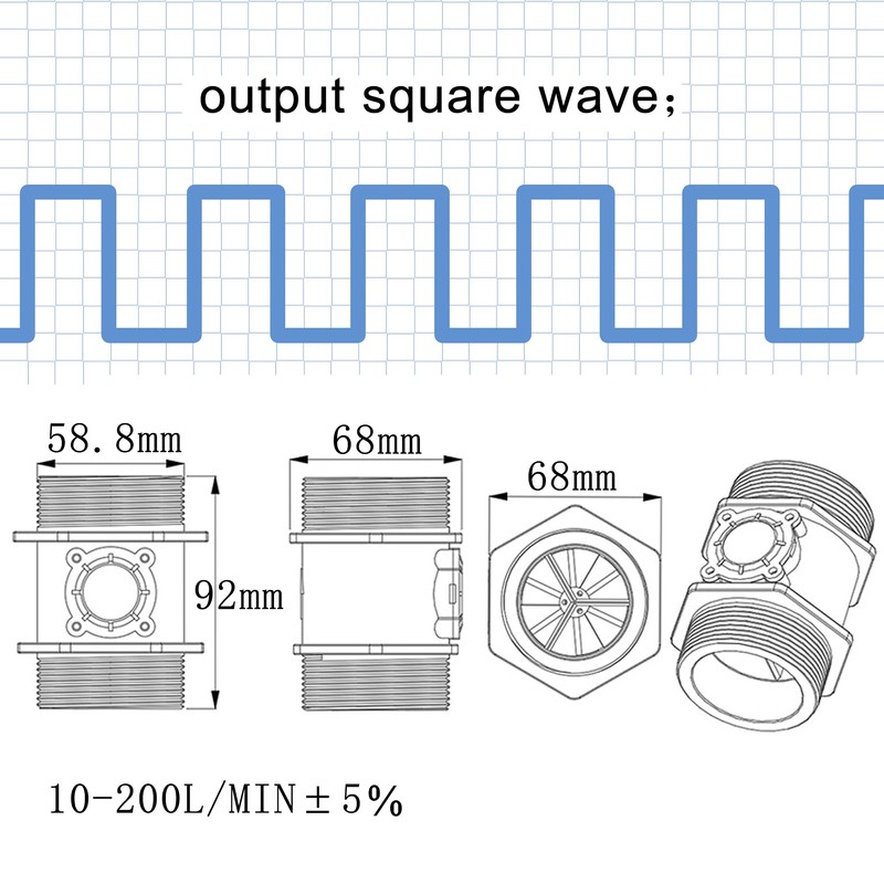 DIGITEN G2 2 inch Water Flow Hall Sensor Switch Meter