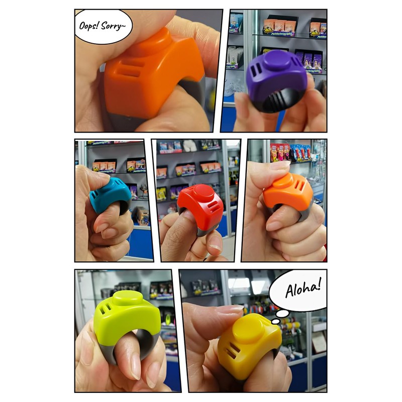 The Set of Easy Clicking Finger Ring Clicker Included Large