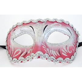 Griffin Trader Venetian Eye Mask Rose & Silver Costume Prom Party Mardi Gras