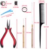 Duufin Hair Extensions Tools Kit 500 Pcs Dark Brown Micro