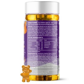 Feel Amazing Omega 3 Kids Gummies - Bear-Shaped Kids Omega 3 Gummies with Added Vitamin A, D, C & B12 - Sugar-Free Formulation Supports Brain Development, Immune System & Bone Health - 30 Count