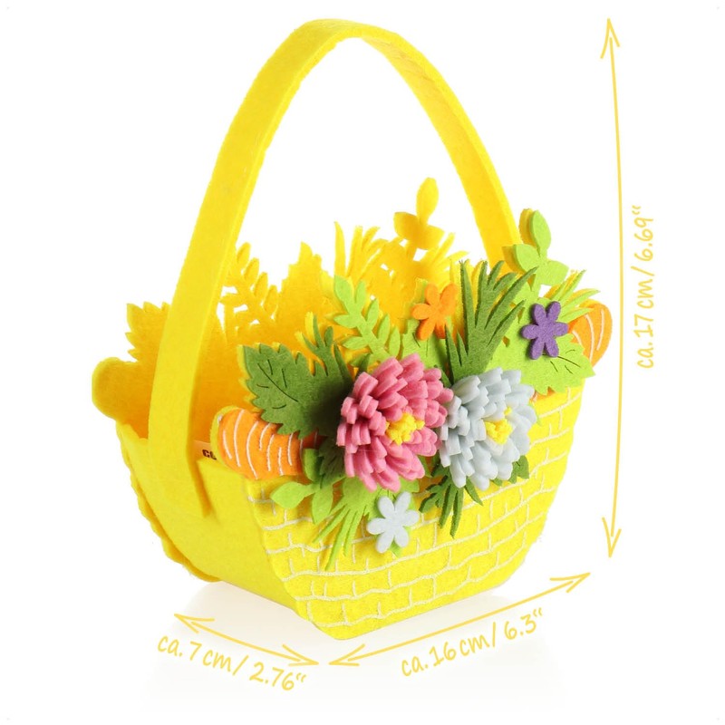 com-four® 3 x Felt Easter Baskets - Baskets for Filling