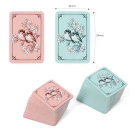 ASS Altenburger Patience Card Game - 2 x 26 Mini Playing Cards + 3 Jokers - Compact Card Set with Sparrow Motif - For Rummy, Canasta, Bridge, Skat, Mau-Mau, Durak & Travel