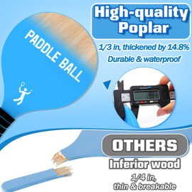 Beach Paddle Ball Set - Funny Paddleball Rackets Game, Comfortable Anti-Slip Grip, Outdoor Sports Toys for Adults Family Games Beach Yard Lawn Party Supplies, Blue Orange