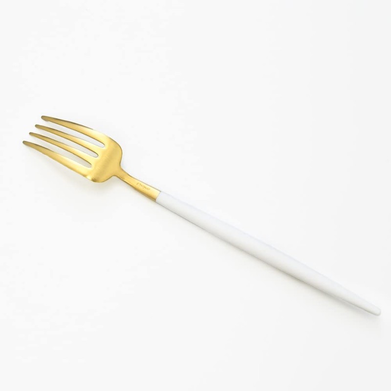 Kuchipol GOA White Matte Gold Dessert Fork