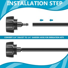 5 Pack Drip Irrigation Tubing Faucet Adapter Garden Faucet Hose Adapter Drip Irrigation Hose Connectors Faucet Connector with Washers for Garden Irrigation System(Single, Convert 3/4 to 1/4)