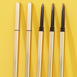 Lapiz de Cejas, Delineador de Cejas Cosmético, Lápiz para Cejas de Maquillaje de Doble Cabeza Duradero sin Manchas para Cejas Definidas con Precisión (Negro)