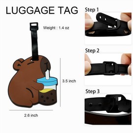 ANINIUCN Cute Animal Silicone Luggage Tag – Fun ID Tag for Suitcases, Backpacks, and Travel Bags – Ideal for Teens and Adults