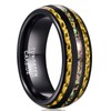 CHALAIR 8mm Mens Rings with Crushed Opal and Carbon Fiber