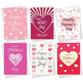 RED OCEAN Mothers Day Cards Pack Of 6, Mothers Day Card, Card For Mum, Card For Nan, Card For Nanny, Card For Nanna, Card For Nanny, Card For Step Mum, Card For Her, Mothers Day Greetings Cards
