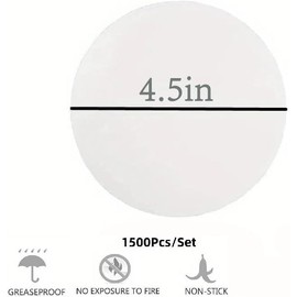 1500 PCS Parchment Paper, 4.5In Non-Stick Hamburger Patty Paper, Round Parchment Paper, Food-Grade Burger Sheets for Patty Separating, Freezing, BBQ, Ground Beef, Turkey