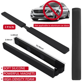 2 Pack Dent Prevent Car Door Protector 33.46 Inch Magnetic Removable Car Door Dent Protector Lengthen and Widen Prevents Scratches Dings, Black