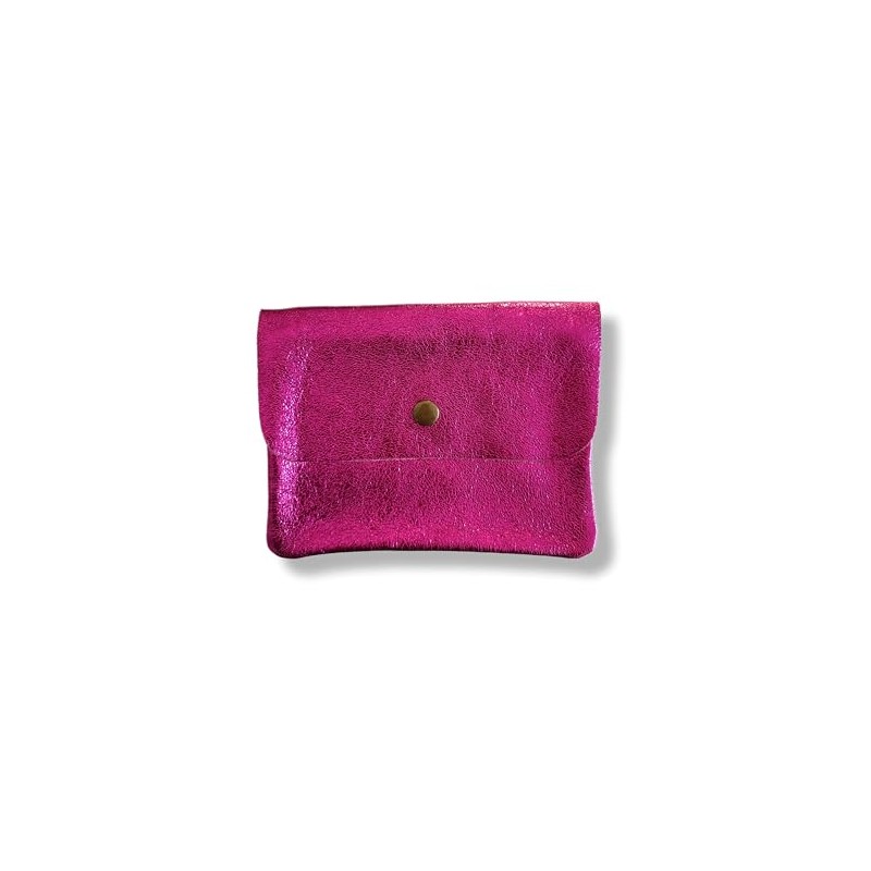 Générique Italian Leather Wallet ID Credit Card Holder Large, fuchsia,