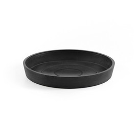 Ecopots Round Recycled Plastic Modern in/Outdoor Planter Flower Pot Saucer, Dark Grey, 6"