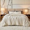 Twin Faux Rabbit Fur Comforter Set - 3 Pieces Fluffy