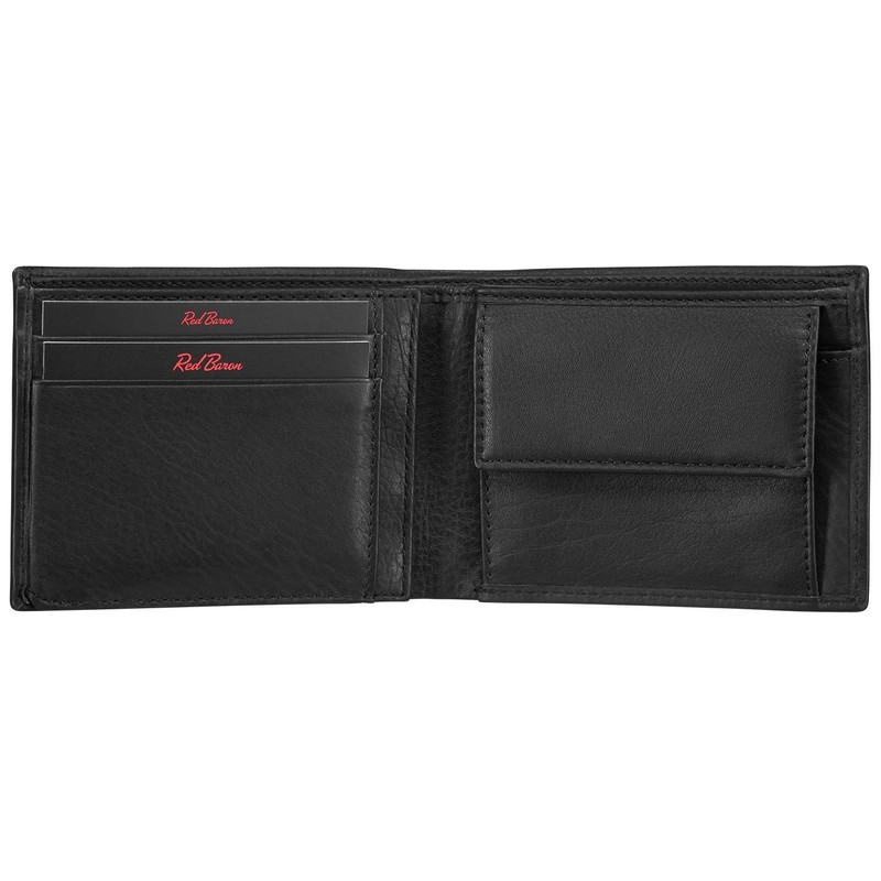 Red Baron Men´s wallet purse genuine cow leather black exclusive