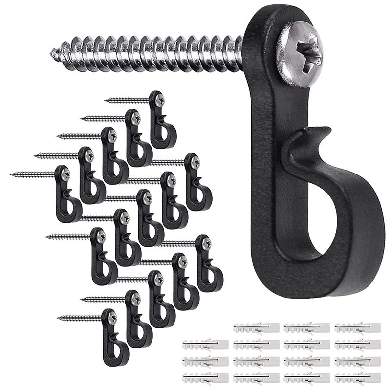 SELEWARE Q Hanger Hooks for String Lights, Christmas with Screw