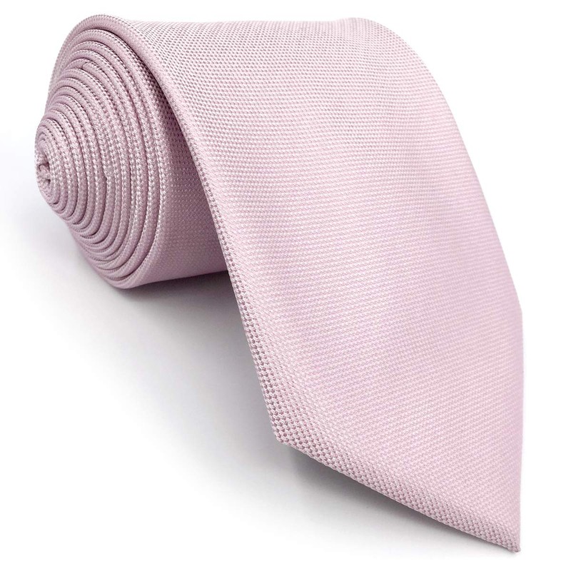 S&W SHLAX&WING Men's Tie Solid Pink Classic Wedding Party Silk,