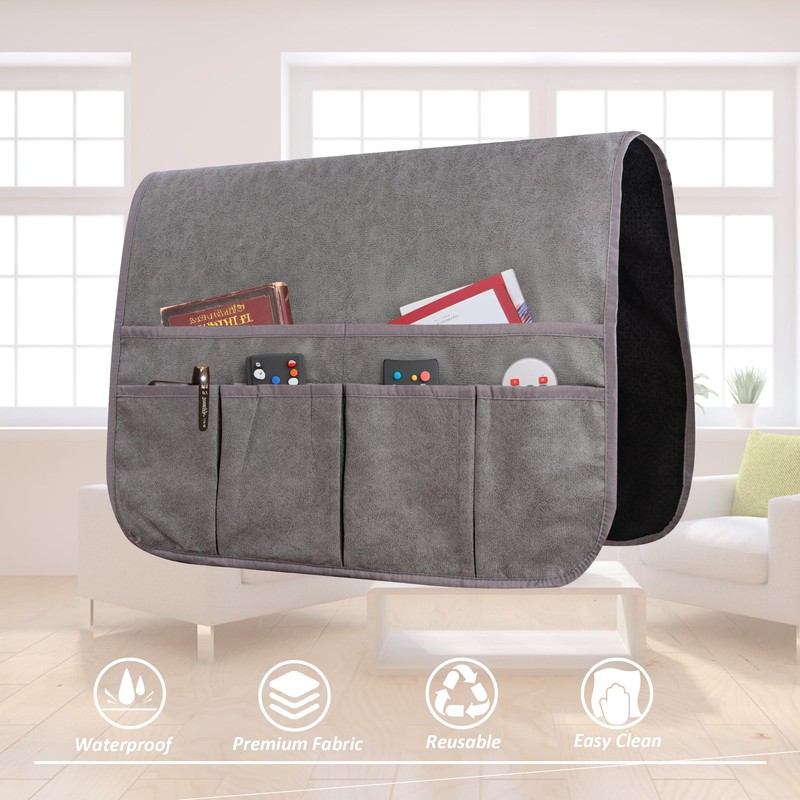 luckyjoyreal Waterproof Anti-Slip Sofa Armrest Organizer Armchair Caddy for Couch