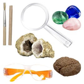 Curious Universe Dig & Smash Geodes Kit – Discover Sparkling Gemstones and Geodes – Fun and Educational STEM Activity for Kids
